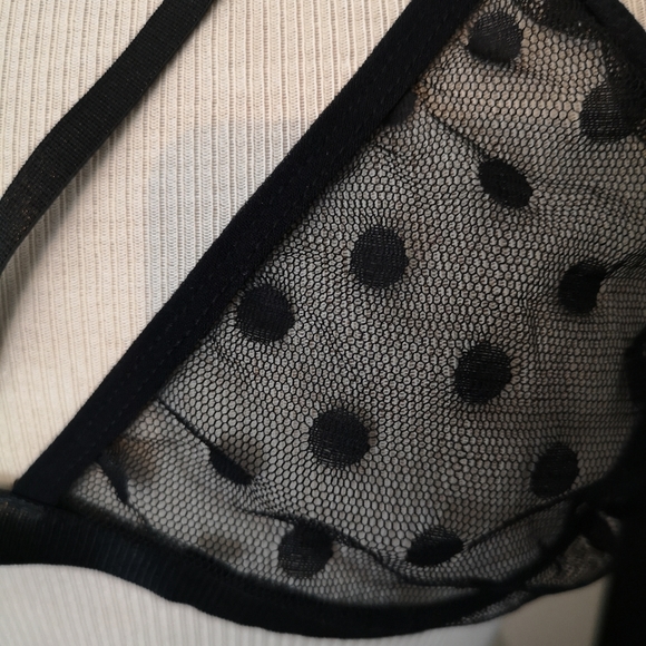 BNWT Dotted Harness Sheer Mesh Lingerie Set - Picture 6 of 10
